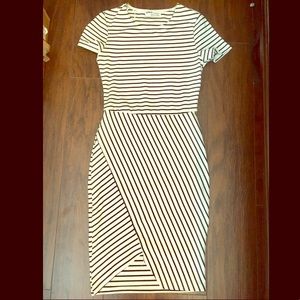 Zara striped asymmetrical mini dress